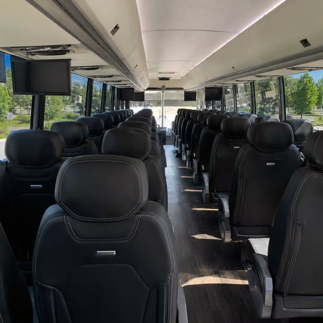 56 passenger charter bus interior